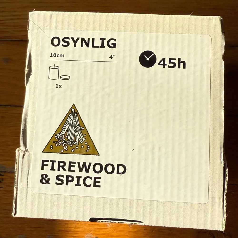 Ikea Osynlig Candle Swedish Firewood & Spice